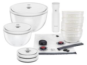 ZWILLING Fresh & Save Bowls Vakuumstartset, Glas/Keramik, 15 delar, Elfenbensvitt