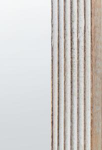 Väggspegel Off-White Mangoträ Ram 65 x 107 cm Vitkalkad Finish Vintage Stil Väggdekor Vardagsrum Sovrum Hall Beliani