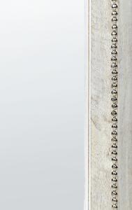 Väggspegel Off-White Mangoträram 31 x 91 cm Vitkalkad Sliten Finish Väggdekoration i Vintagestil Sovrum Vardagsrum Hall Beliani