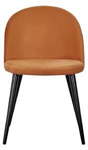 VENTURE DESIGN Velvet matbordsstol, med armstöd - rost orange velour och metall