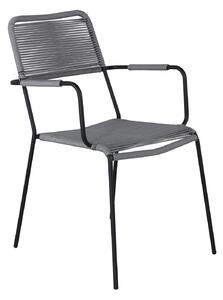 VENTURE DESIGN Lindos Trädgårdsstol, med Armstöd - Grått Pol1terrep, Svart Alu och Stål