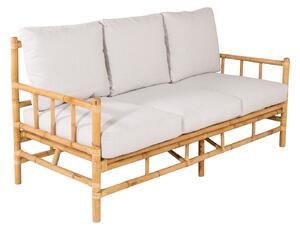 VENTURE DESIGN Cane 3-sits Trädgårdssoffa, med Ljusgrå Dynor - Naturlig Bambu