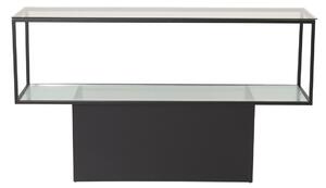 VENTURE DESIGN Maglehem Konsollbord, med Hyllan - Grått Glas och Svart Metall