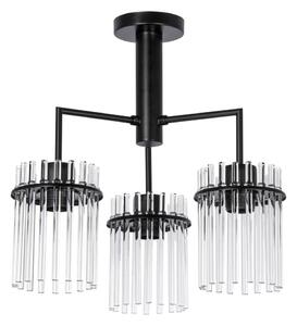 Pendelkrona 3xE27/60W/230V svart/genomskinlig