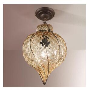 SIRU - Ytmonterad ljuskrona GOCCIA 1xE27/60W/230V pr.25 cm beige/brun Venetiansk glas