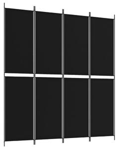 Rumsavdelare 4 paneler svart 200x220 cm tyg