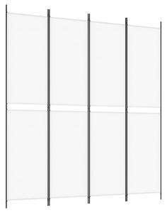 Rumsavdelare 4 paneler vit 200x220 cm tyg