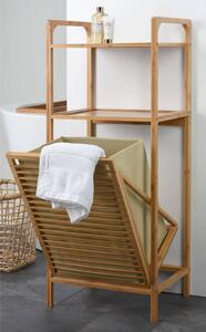 Bathroom Solutions Förvaringshylla 2 hyllor och tvättkorg bambu 95 cm