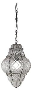 SIRU - Ljuskrona på kedja CLASSIC 1xE27/60W/230V diameter 30 cm genomskinlig/svart Venetiansk glas