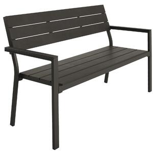 TecTake GmbH 403546 trädgårdsbänk line 2-sits med aluminiumram 128x59x88cm - mörkgrå