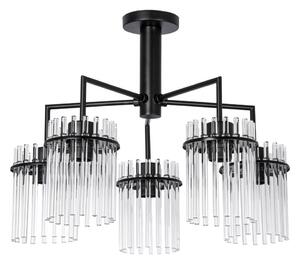 Pendelkrona 5xE27/60W/230V svart/genomskinlig