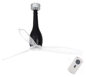 FARO 32002 - Takfläkt ETERFAN svart/genomskinlig + fjärrkontroll