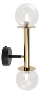 Vägglampa DAISY 2xG9/12W/230V guld/svart/genomskinlig