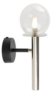 Vägglampa DAISY 1xG9/12W/230V skinande krom/svart/genomskinlig