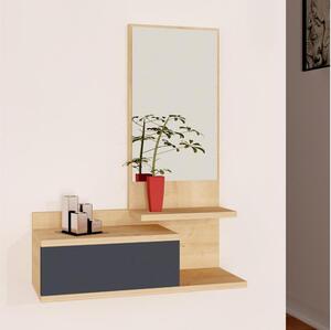 Vägghylla med en mirror ROZELLA 90x60 cm beige/antracit