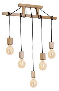 Hängande Ljuskrona JACK 5xE27/40W/230V natural trä
