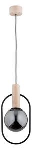 Ljuskrona med textilsladd NIKI 1xE14/10W/230V svart/beige