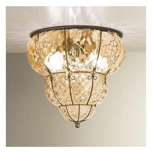 SIRU-Taklampa CLASSIC 3xE14/40W/230V pr.25 cm beige/svart Venetiansk glas