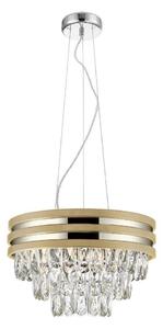 Zuma Line P0525-04A-F4V6 - Kristallkrona med textilsladd NAICA 4xE14/40W/230V guld