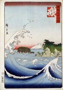 Bildreproduktion Mount Fuji behind the restless sea, Hiroshige, Utagawa II
