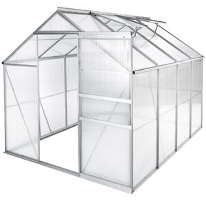 TecTake GmbH 402476 växthus av aluminium, uv-beständig, 185x250x195cm - transparent