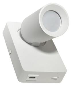 Väggspotlight TAFT 1xGU10/30W/230V USB vit