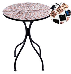 Bistrobord Svart Metall 60 cm Mosaikplattor Mönster Cafébord Bordsskiva Vintage-stil Trädgård Uteplats Balkong Beliani