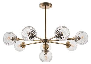 Endon 103172 - Pendelkrona ALLEGRA 8xE14/7W/230V mässing/genomskinlig