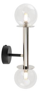 Vägglampa DAISY 2xG9/12W/230V skinande krom/svart/genomskinlig