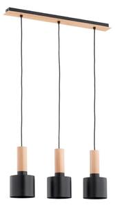 Ljuskrona med textilsladd KASTEL RETRO 3xE27/60W/230V beige/svart