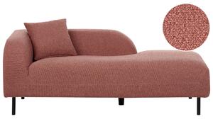 Schäslong 2-sits Rosa Bouclé Vänstervänd Överkast Kuddar Retro Minimalistisk Beliani