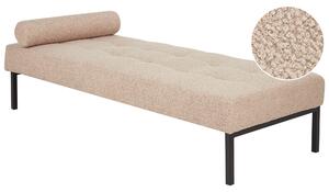 Schäslong Beige Bouclé Vardagsrum Sovrum Metallben Modern stil Beliani