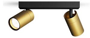 Philips - Badrumsspotlight IDRIS 2xGU10/5W/230V IP44 svart/guld