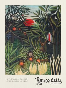Konsttryck Monkeys & Parrot (In the Virgin Forest) - Henri Rousseau, (30 x 40 cm)