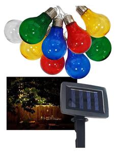 LED Solcell utomhus kedja 10xLED/1,2V 300 mAh 2,2 m IP44 Flerfärgad