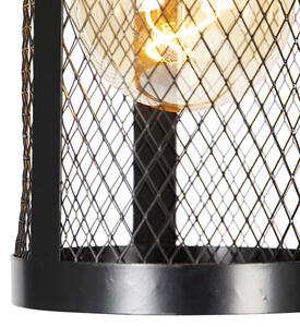 Industriell hängande lampa svart med trä 4-ljus - Cage Robusto