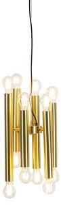 Art Deco hänglampa guld 12-ljus - Tubi