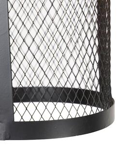 Industriell hängande lampa svart med trä 3-ljus - Cage Robusto