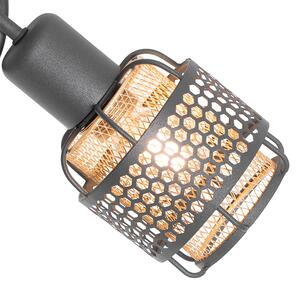 Design taklampa svart med guld 3-ljus - Noud