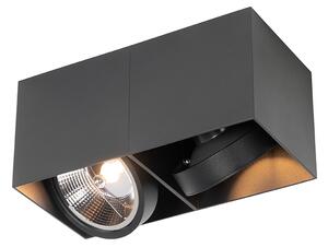Design spot mörkgrå rektangulär AR111 2-light - Box
