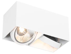 Design spot vit rektangulär AR111 2-light - Box