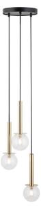 Ljuskrona med textilsladd DAISY 3xG9/12W/230V diameter 27 cm guld/svart/genomskinlig