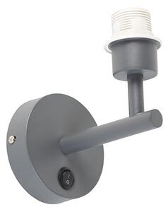 Modern vägglampa mörkgrå 1-ljus med strömbrytare - Combi