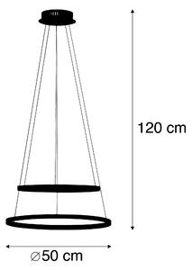 Modern ringlampa antracit inkl LED dimbar - Anella Duo