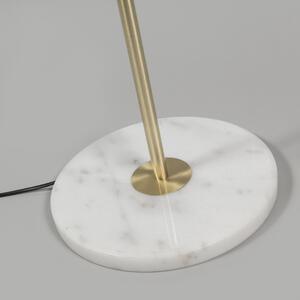 Mässingsgolvlampa med grå skugga 50 cm - Kaso