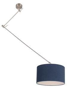 Hängande lampstål med skugga 35 cm blå justerbar - Blitz I