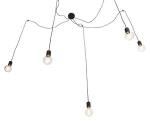 Design hängande lampa svart 5-ljus - Cavalux