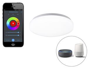 Modern smart taklampa vit inkl LED med app - Marti