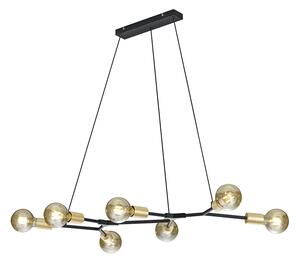 Design hängande lampa svart med guld 7-lampor - Dirk