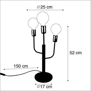 Art Deco bordslampa svart 3-ljus - Facile